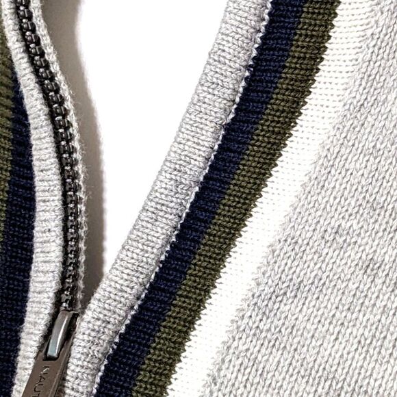 NWOT Nautica Men's Ash Grey 100% Cotton Zip-Up Long Sleeve Sweater - Picture 15 of 15